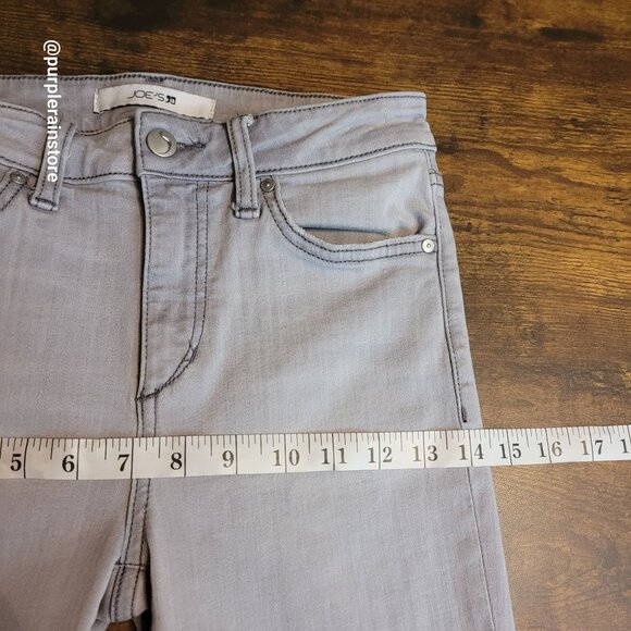Joes Jeans Size 26 Skinny Mid Rise Gray Wash Stretch Denim Raw Hem - Picture 7 of 12
